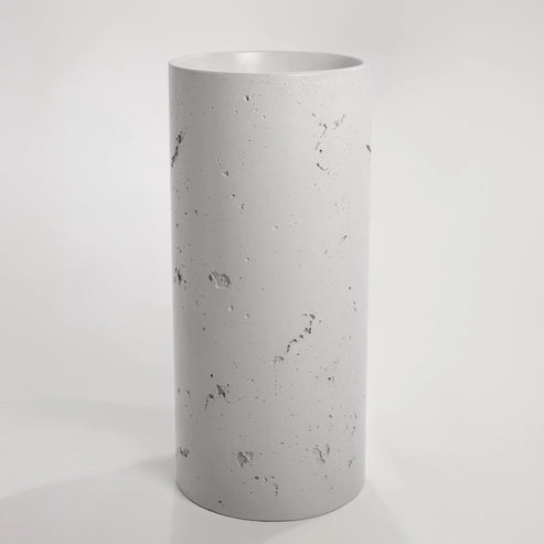 Sticks & Stone Concrete Textured Full Height Round Pedestal Basin