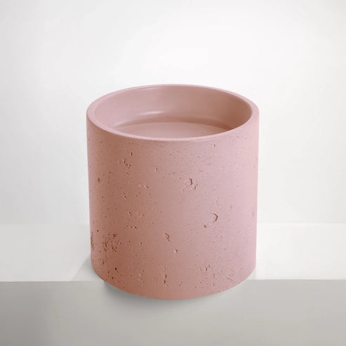 Sticks & Stone Concrete Textured Half Height Round Pedestal Basin