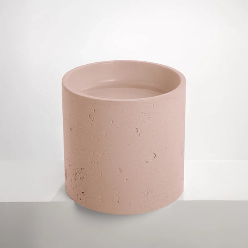 Sticks & Stone Concrete Textured Half Height Round Pedestal Basin