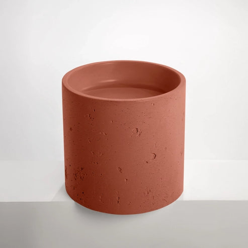 Sticks & Stone Concrete Textured Half Height Round Pedestal Basin