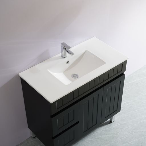 ACACIA SHAKER Matte Black PVC Floor Vanity 900mm