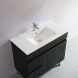 ACACIA SHAKER Matte Black PVC Floor Vanity 900mm