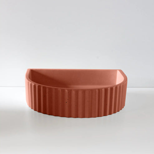 Sticks & Stone Concrete Ribbed Half Moon Basin