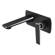 Esperia Wall Mixer With Spout - Black & Chrome