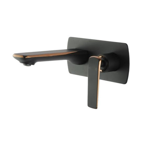 Esperia Wall Mixer With Spout - Black & Rose Gold