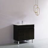 ACACIA SHAKER Matte Black PVC Floor Vanity 900mm