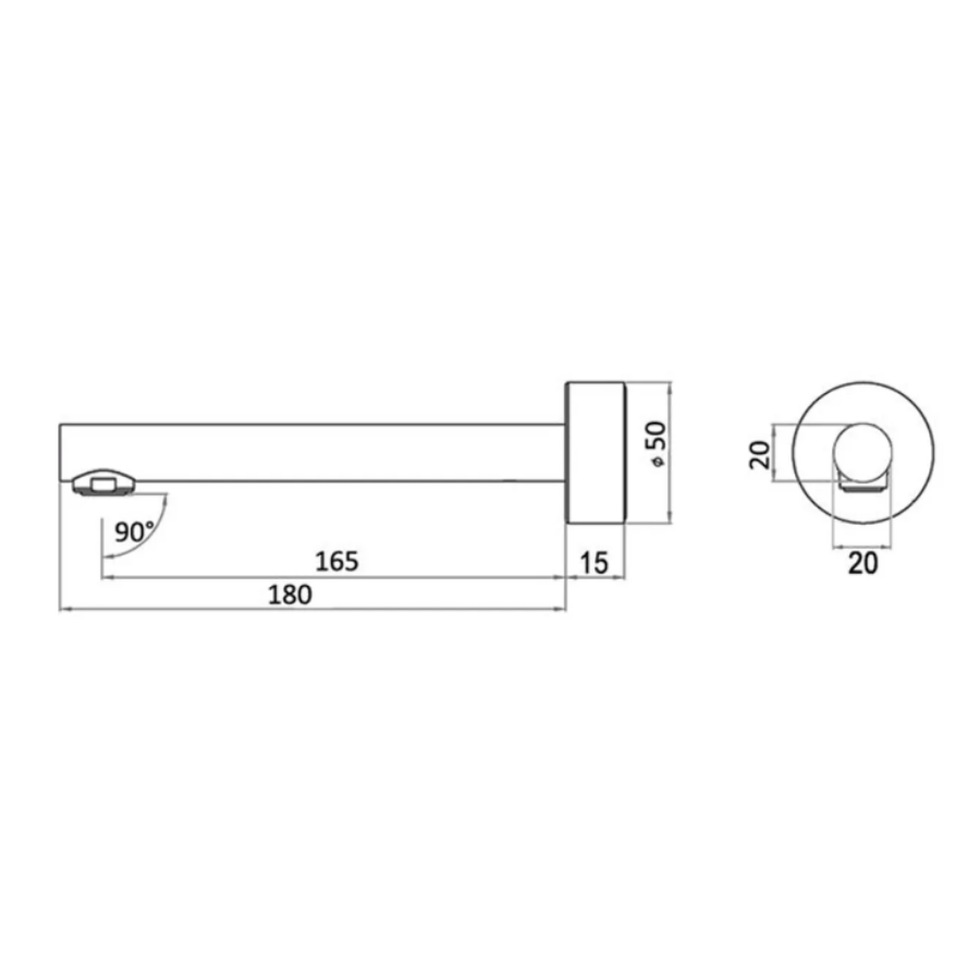 ROUL Bath Spout - Matte Black