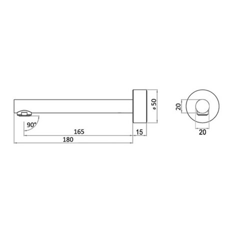ROUL Bath Spout - Matte Black