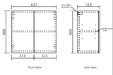 Byron Black Oak Cabinet Laundry Set 1715x600x2100 (Style C)