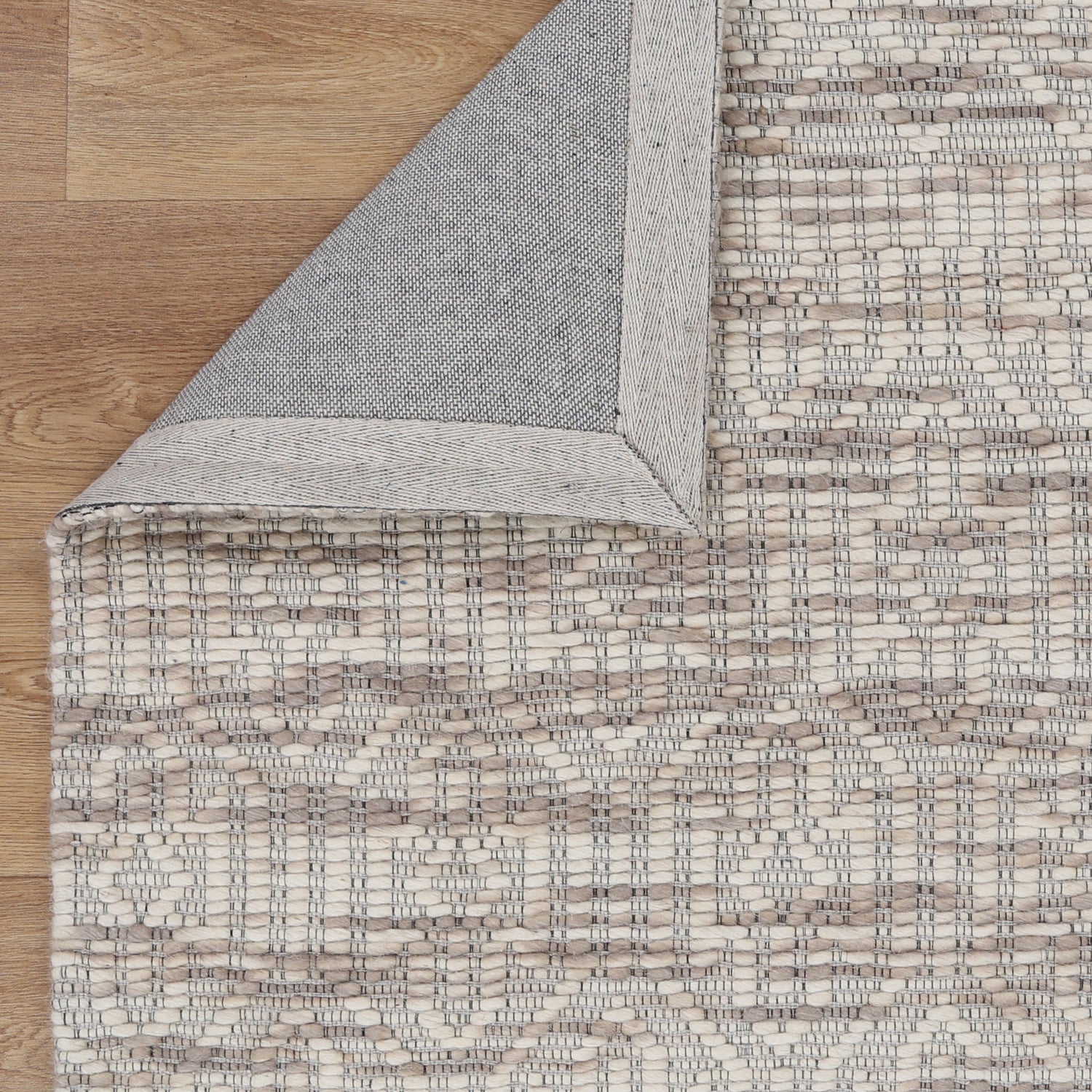Copacabana Geometric Beige Wool Rug