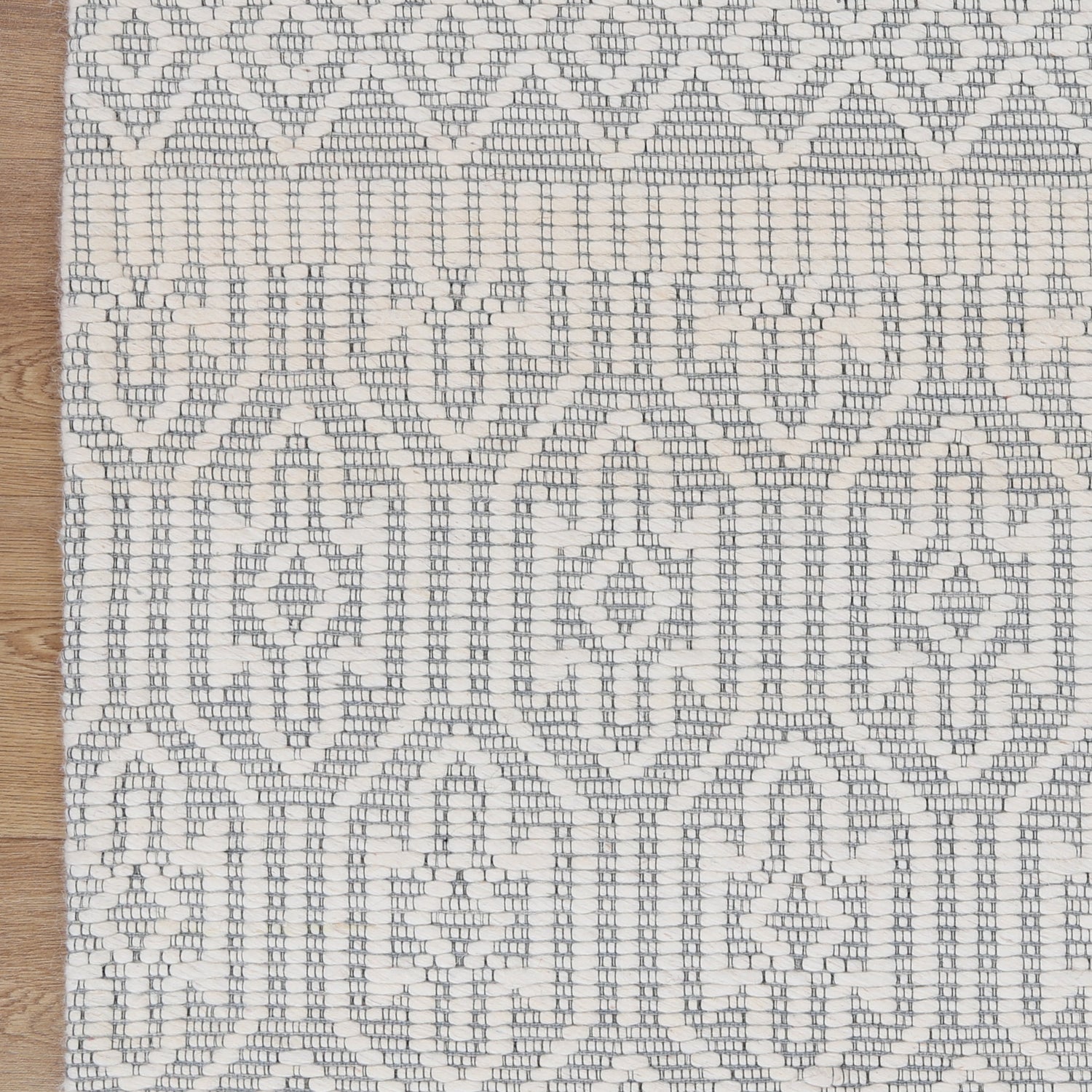 Copacabana Geometric Light Grey Wool Rug