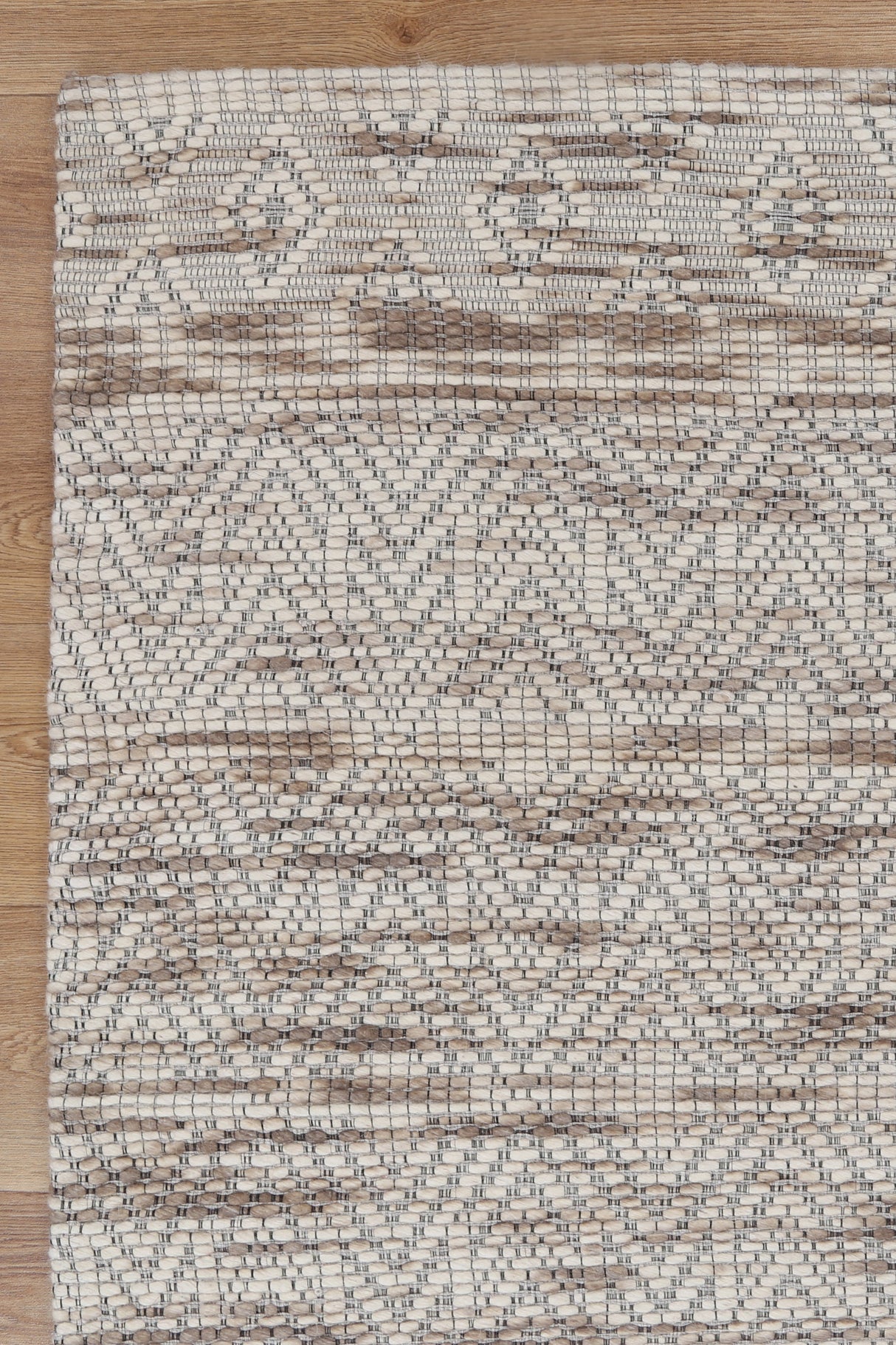 Copacabana  Chevron Beige Wool Rug