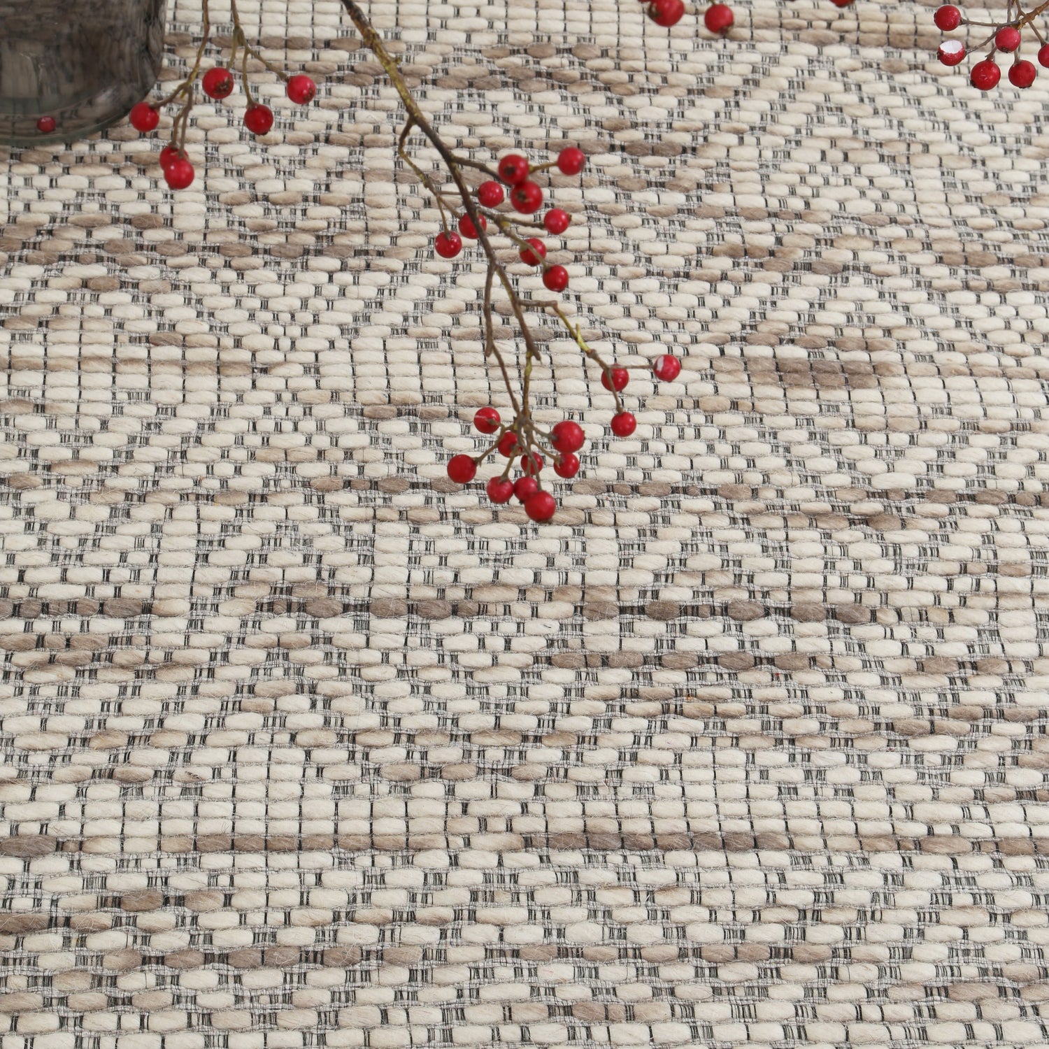 Copacabana  Chevron Beige Wool Rug