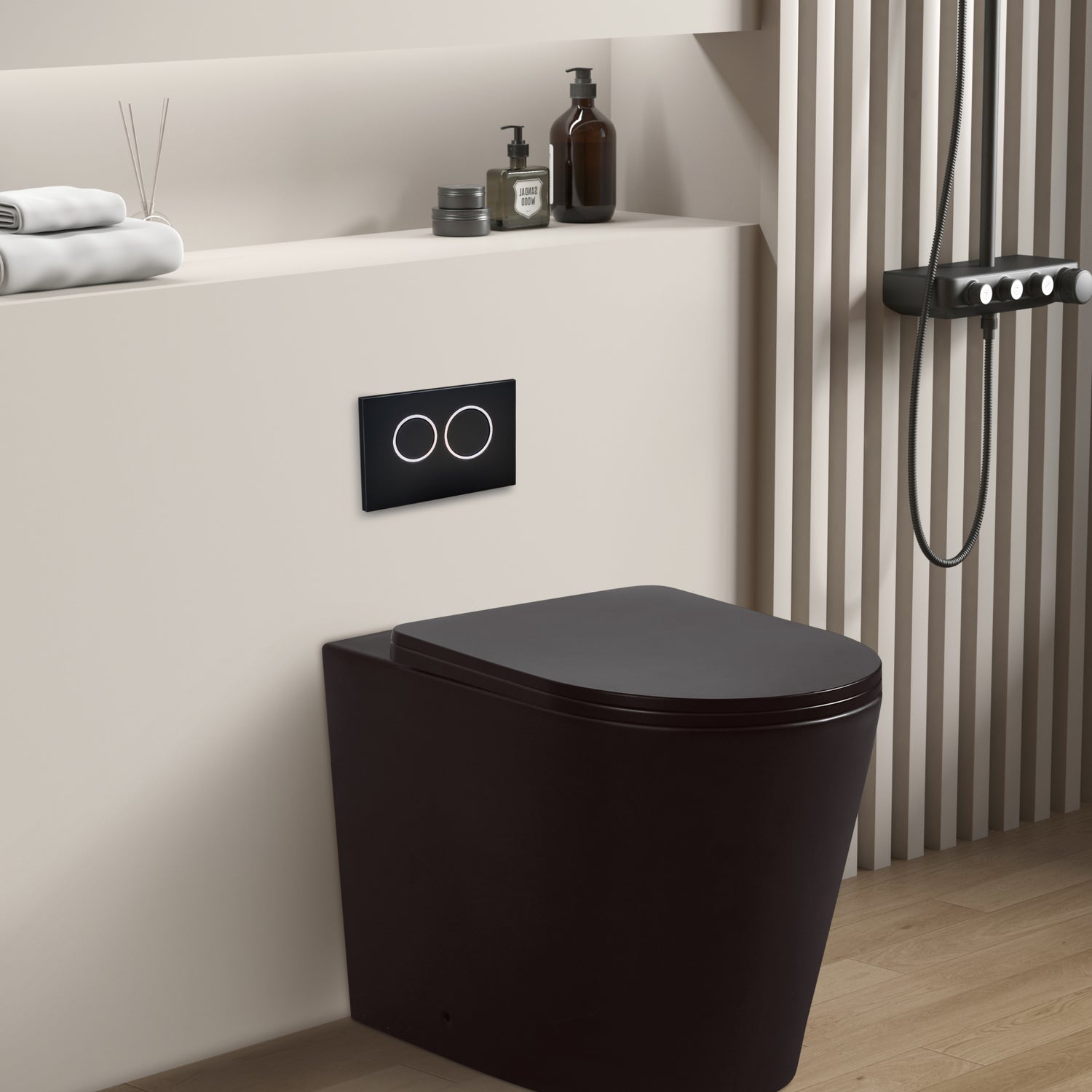 Avis Rimless Wall Faced Floor Matte Black Pan