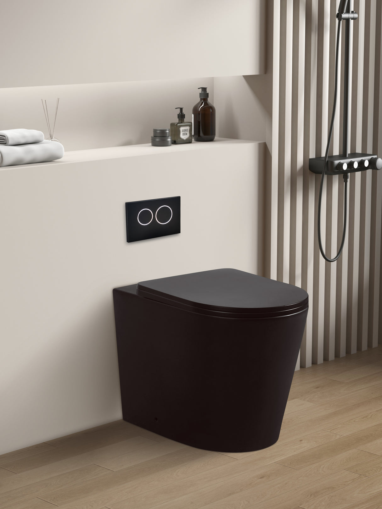 Avis Rimless Wall Faced Floor Matte Black Pan