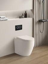 Elvera Rimless Extra Height Wall Faced Floor Gloss White Toilet