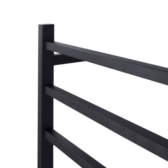 Square Electric Heated Towel Rack 6 Bars - Black