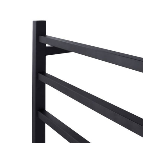 Square Electric Heated Towel Rack 6 Bars - Black
