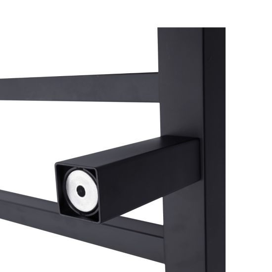 Square Electric Heated Towel Rack 6 Bars - Black