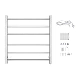 Square Electric Heated Towel Rack 6 Bars - Chrome