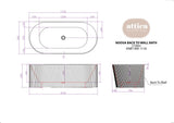 NOOSA Back to Wall MULTIFIT Bath with Overflow (1500mm / 1700mm)
