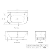 NOOSA Freestanding 1700/1500mm Non-Overflow Bathtub