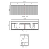 MARLO Wall Hung Vanity 1500mm Specification Drawing