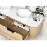 COOGEE Wall Hung Curved Vanity Natural Oak (All Sizes)