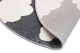 Piccolo Dark Grey and White Cloud Kids Rug