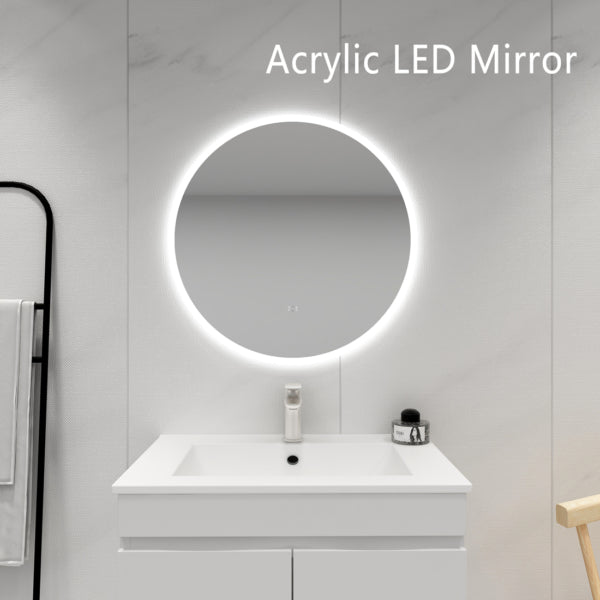 Poseidon Round LED Backlit Mirror With Acrylic Strip 600/700/800