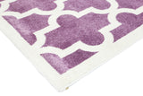Piccolo Violet Pink and White Lattice Pattern Kids Rug