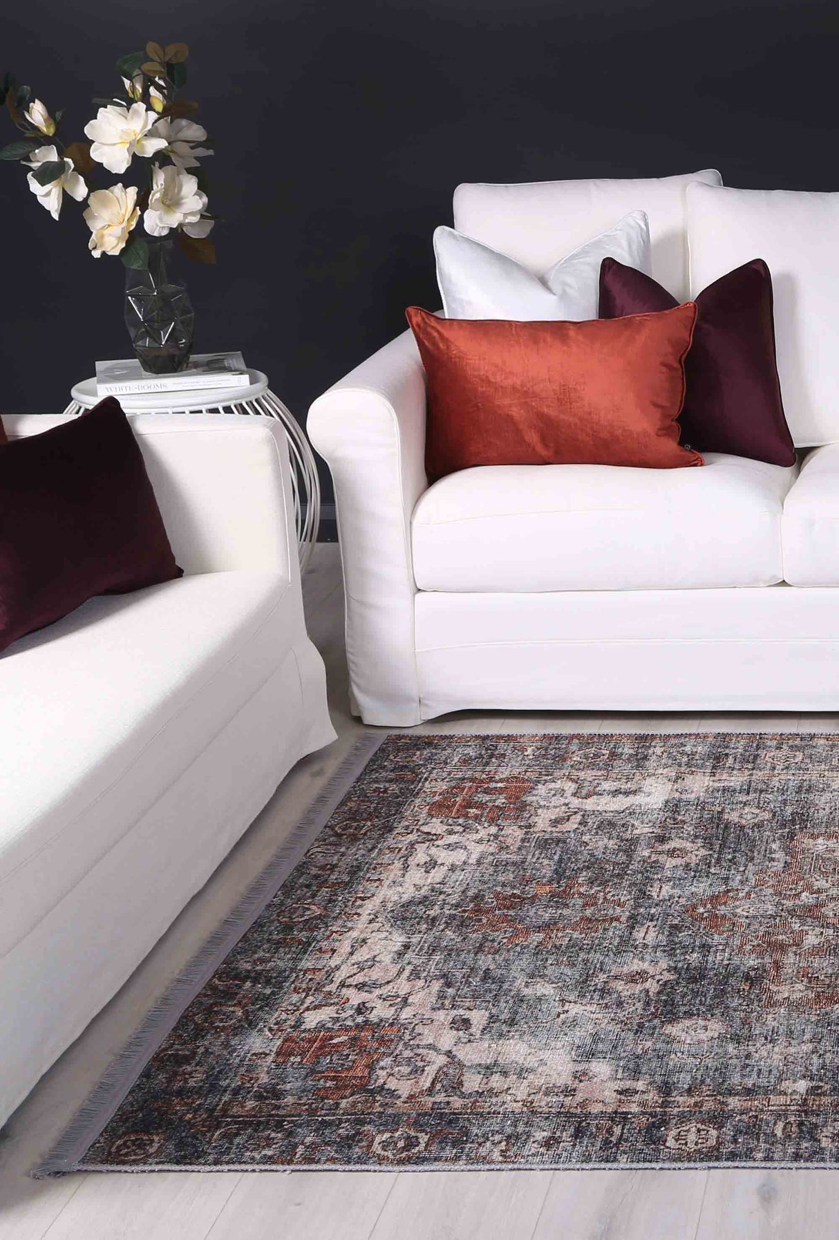 Crowne Waterproof Blue Oriental Rug