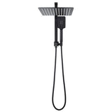 AQU 10" Square Shower Station Top Water Inlet - Black