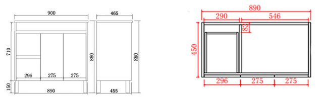 STELLA PVC Floor Vanity 900mm