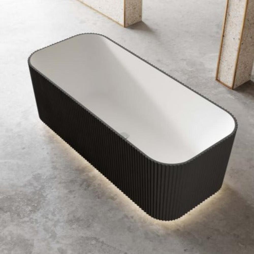 MILANO Free-Standing Bathtub with Non-Overflow (Matte Black & white) (1500/1700mm)