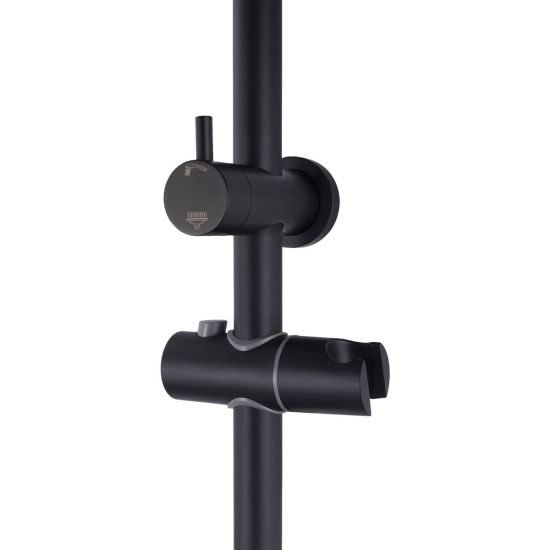 10'' Right Angle Round Shower Station Top Inlet - Matte Black