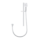 3 Functions Square Hand Held Shower Set With Rail - Chrome