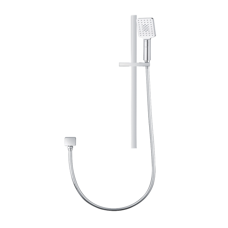 3 Functions Square Hand Held Shower Set With Rail - Chrome