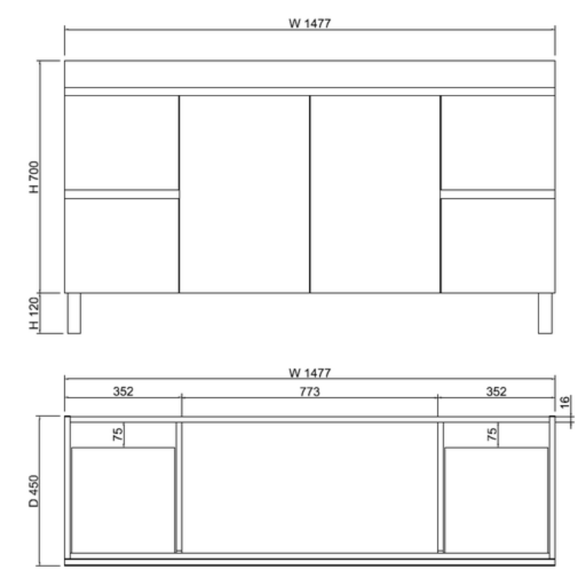 ABS MFL2 Light American Oak Double Bowl Freestanding Vanity 1500mm
