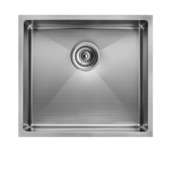 440x440x205mm Chrome Stainless Steel Single Bowl Kitchen Sink