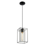Pendant Light LONCINO 95 Smoked Glass Black-Transparent