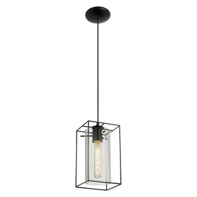 Pendant Light LONCINO 95 Smoked Glass Black-Transparent