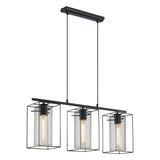 Pendant Light LONCINO 96 Smoked Glass Black-Transparent