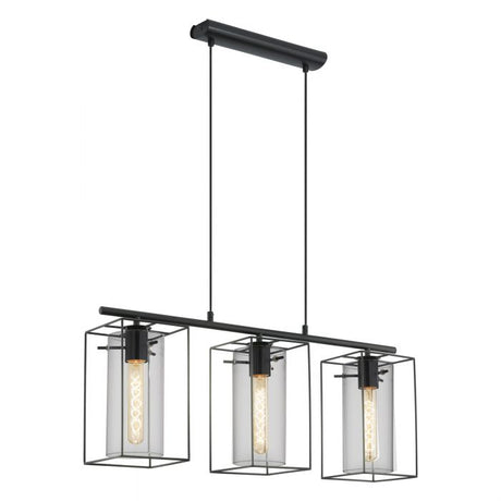 Pendant Light LONCINO 96 Smoked Glass Black-Transparent