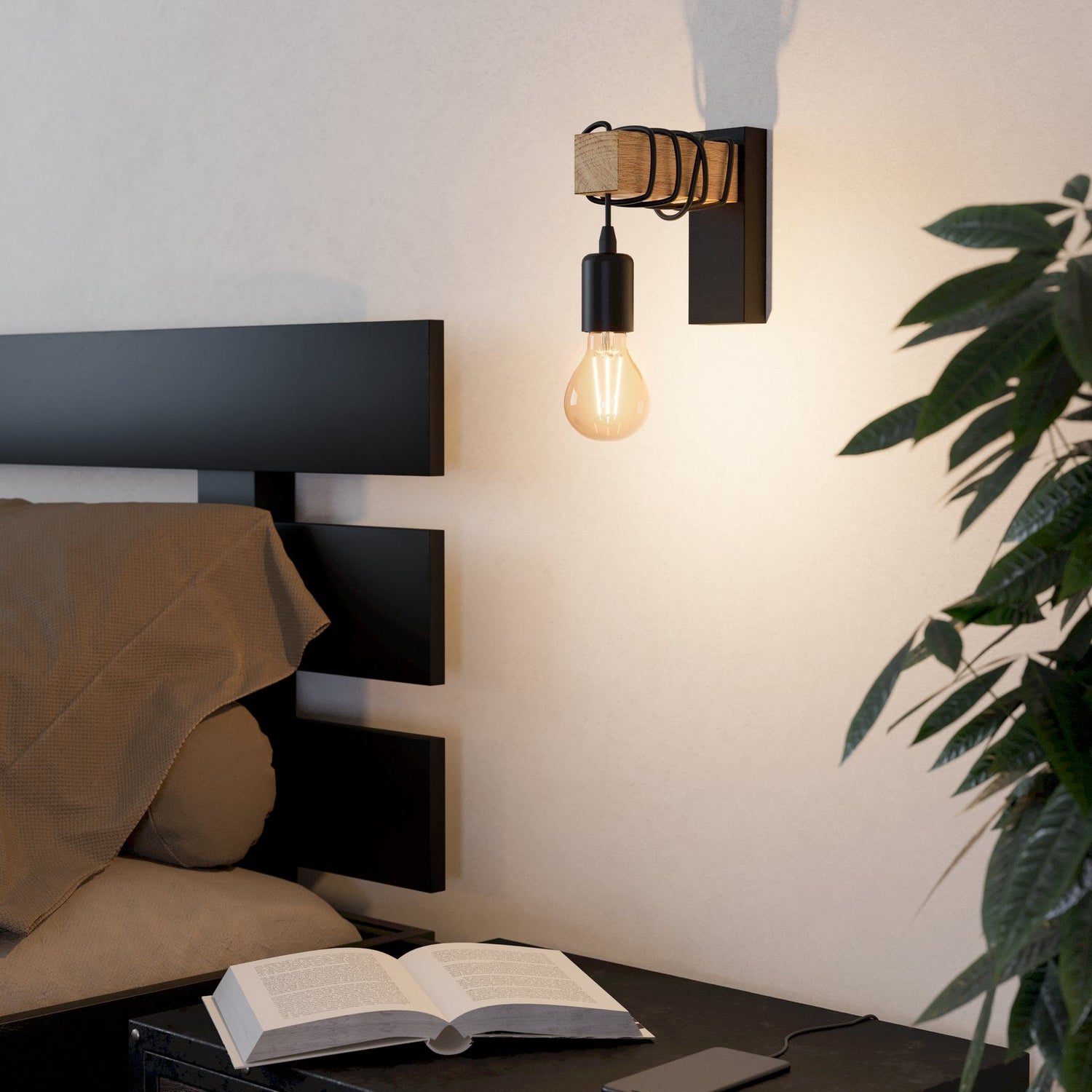 TOWNSHEND wall light Black Brown - Clearance