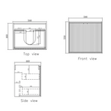 MARLO Wall Hung Vanity 600mm Specifications Drawing