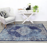 Arya Navy Blue Distress Rug