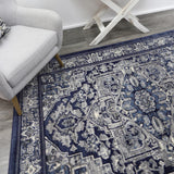 Arya Navy Blue Transitional Rug