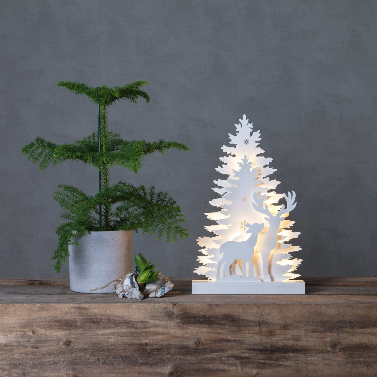 XMAS FAUNA Decoration for Standing WHT-Clearance