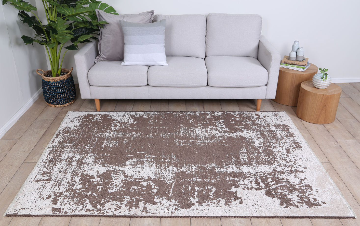 Rustic Vintage Abstract Amazing 2 in 1 Reversible Rug Beige